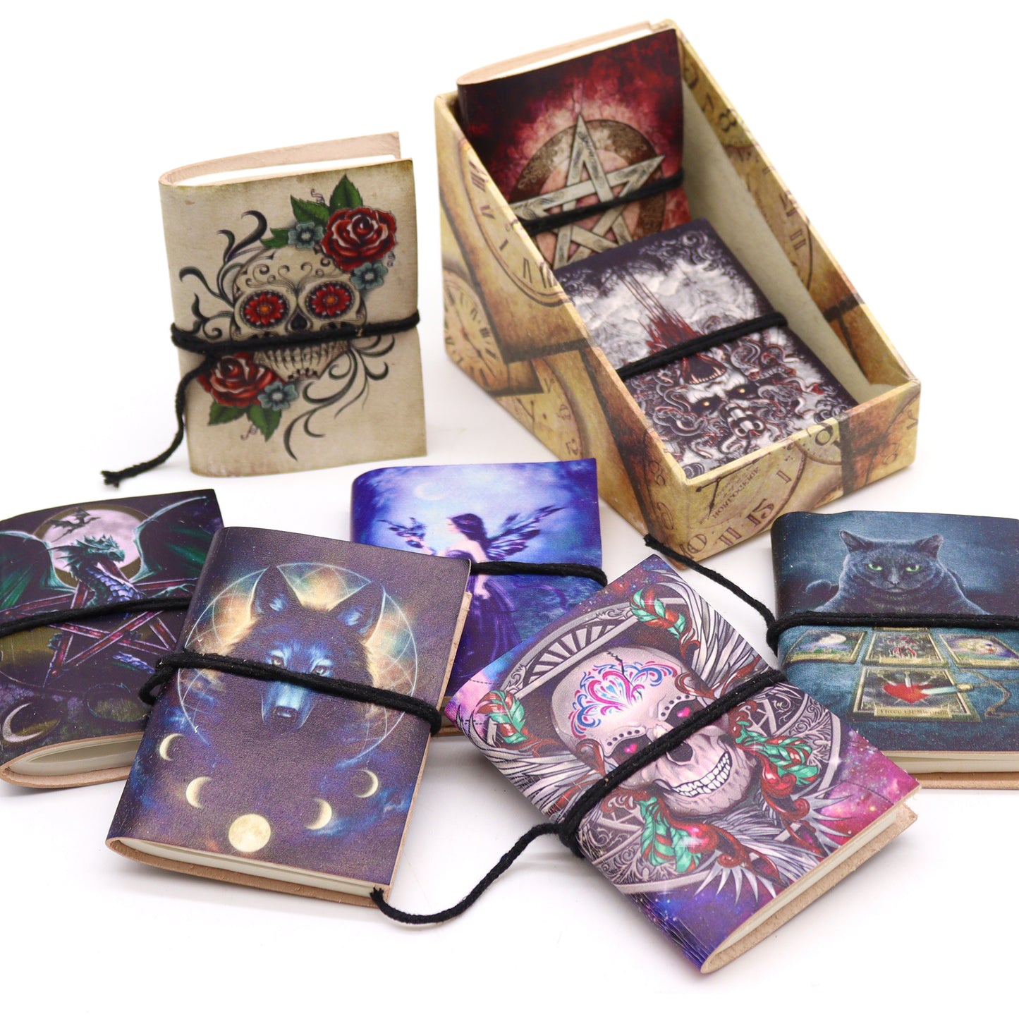 8 x verschiedene Gothic-Notizbücher (Display)