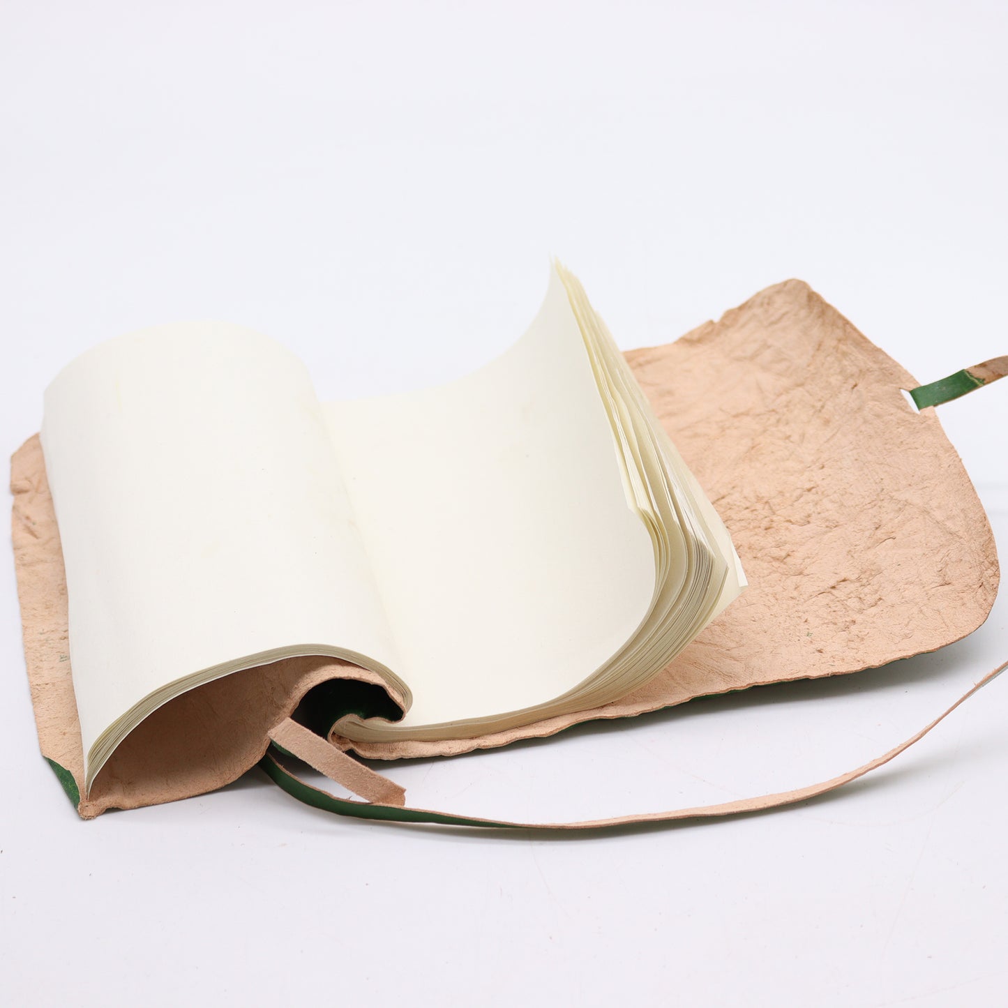 Reisenotizbuchrolle aus Leder – Grün