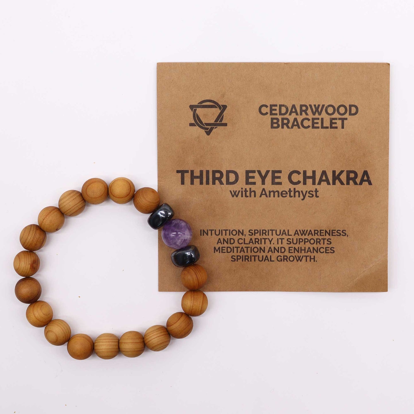Zedernarmband - Drittes Auge Chakra - Amethyst