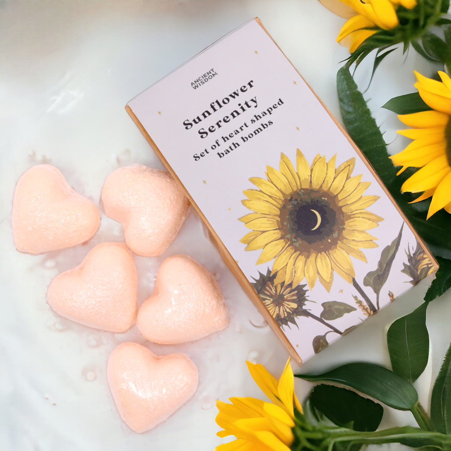 Herz-Sonnenblumen-Badebomben-Set
