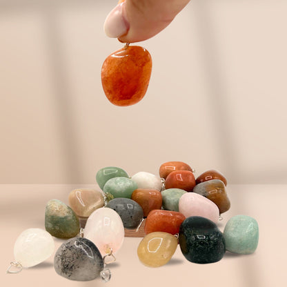 20 x 20x Colgantes Mixtos de Cristal Plateado y Piedras Talladas