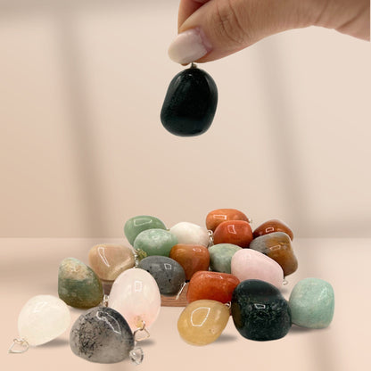 20 x 20x Colgantes Mixtos de Cristal Plateado y Piedras Talladas