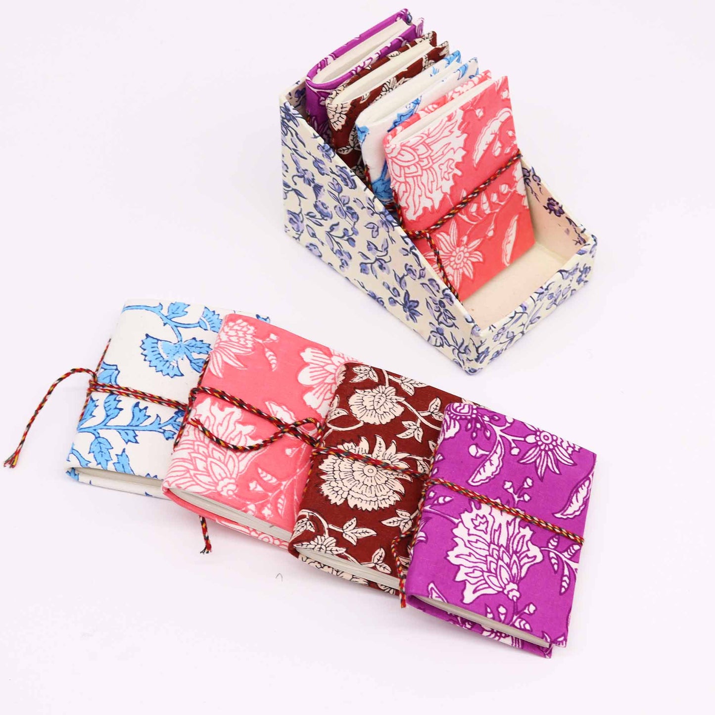 8 x Cuadernos de Algodón con Estampado Floral 7x10cm (display pack)