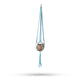 Macrame Pot Soporte Clásico- Maceta Med Azul Pólvora