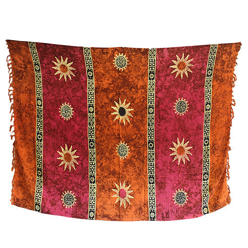 1x Bali Celtic Pareo – Sonnensymbole (4 verschiedene Farben)