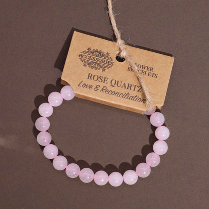 Brazalete de Energía Cuarzo Rosa 8mm