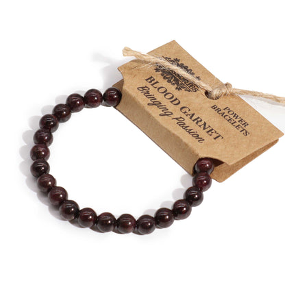 Brazalete de Energía Granate Sangre 8mm