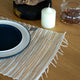 Mantel Individual Jacinto de Agua Natural - Tigre Natural con Flecos