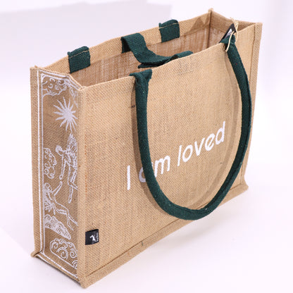Hop Hare Große Jutetasche - I Am Loved
