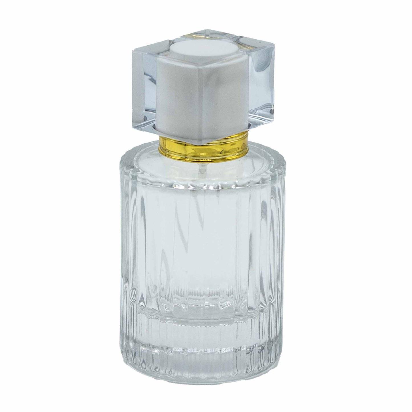Parfümflakons aus Glas mit Zerstäuber und weißem Verschluss, 50 ml