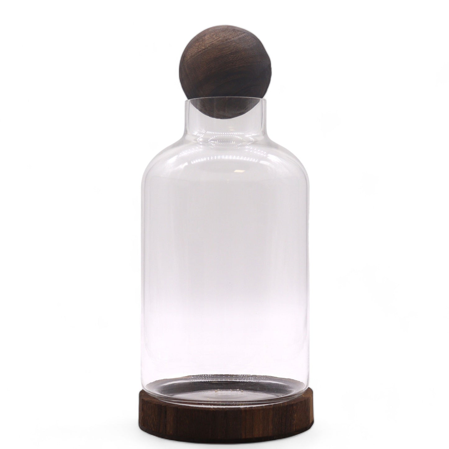 Mittelgroßes bis großes dunkles Tung-Terrarium mit Kugeldeckel – 16 x 32 cm