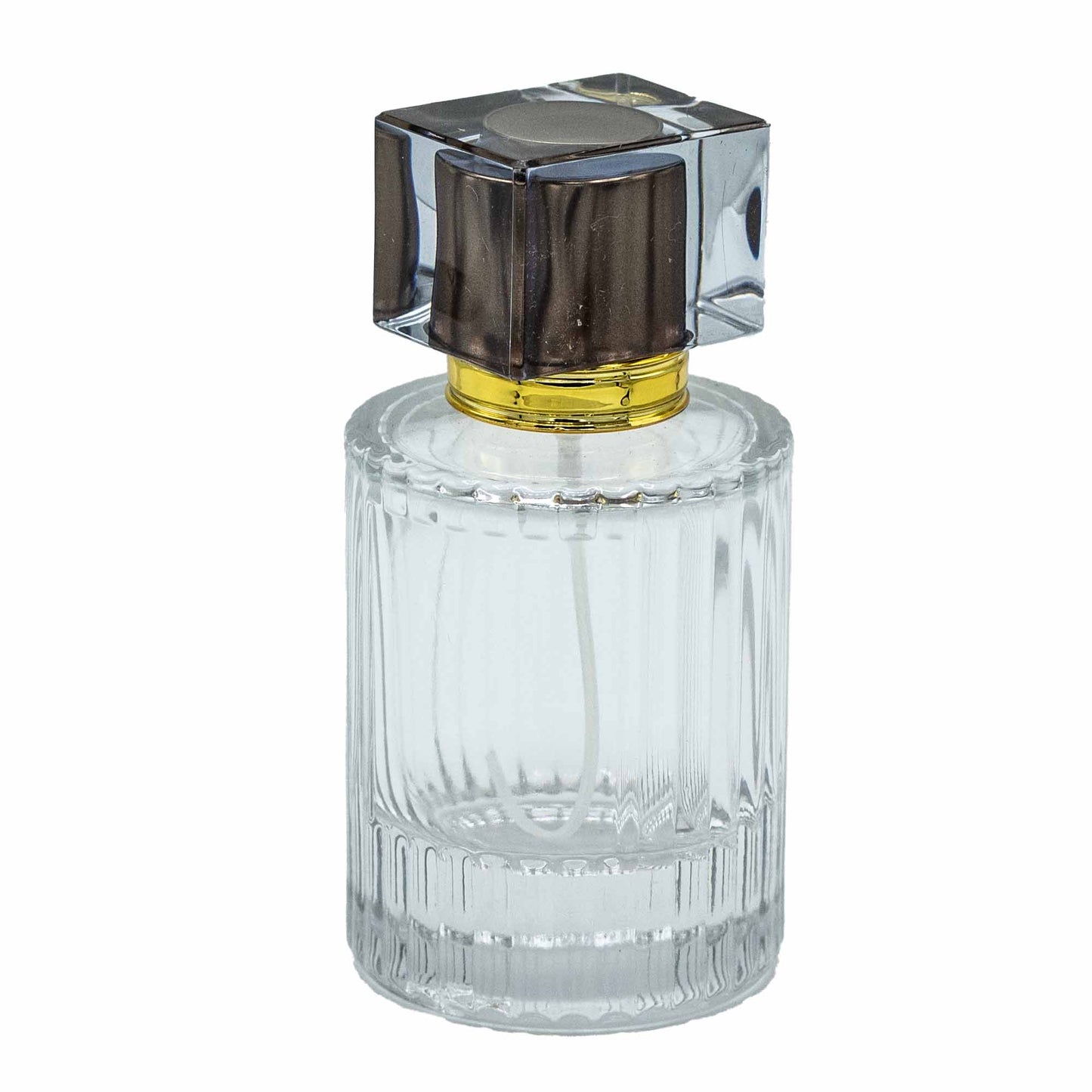 Parfümflakons aus Glas mit Zerstäuber und brauner Kappe, 50 ml