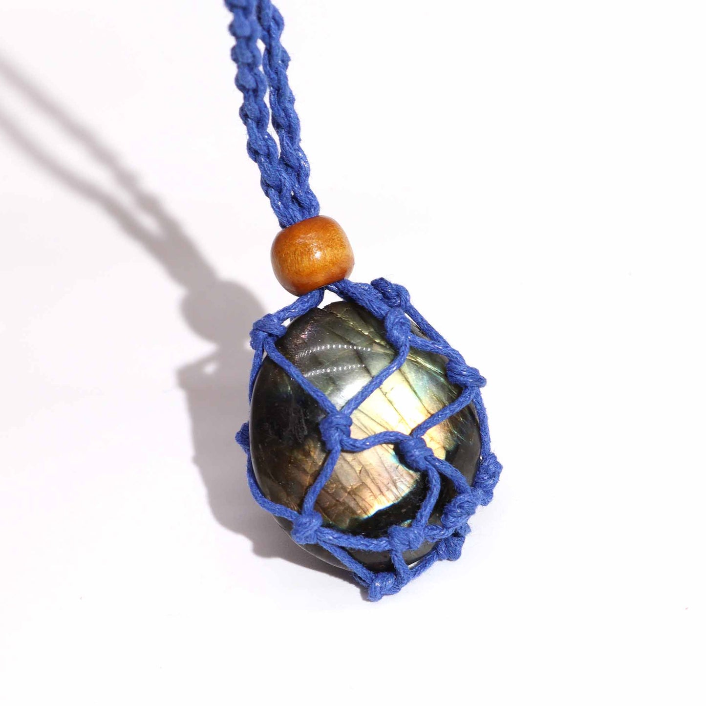 Edelstein-Halskette Kordeln 45 cm - Marineblau
