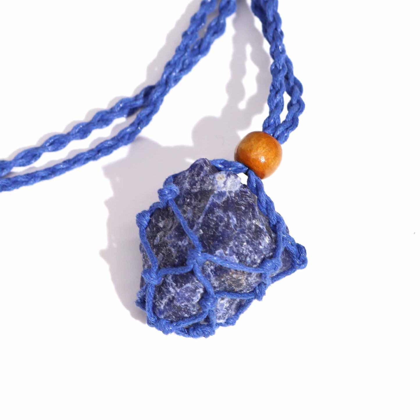 Edelstein-Halskette Kordeln 45 cm - Marineblau