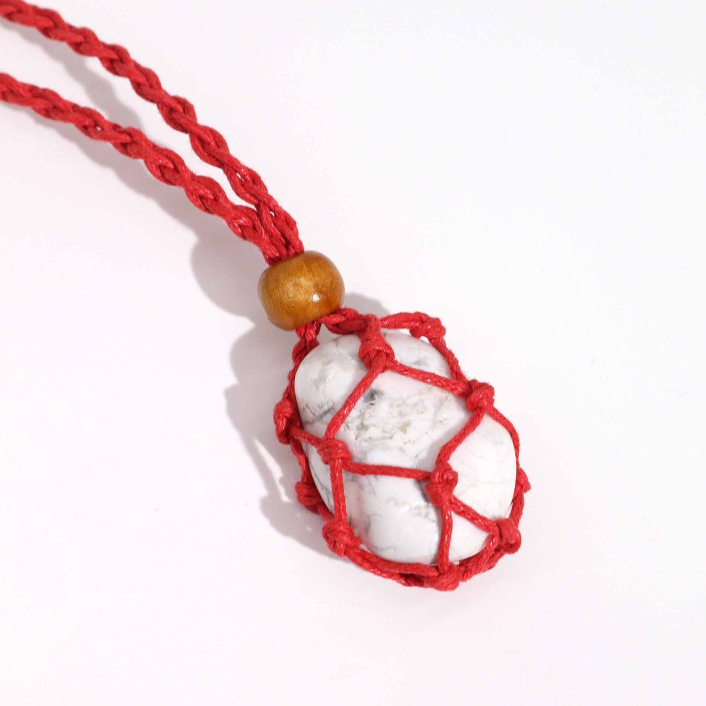 Edelsteinkette Kordeln 45 cm - Rot