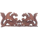 Panel de Madera Tallada -  Dos Dragones Frente a Frente - 40x15cm