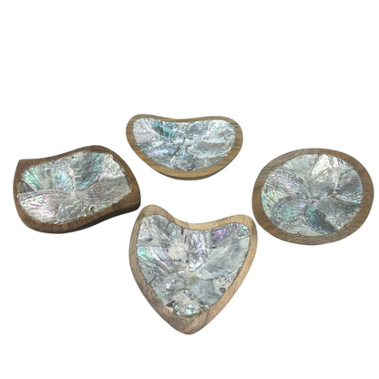 Juego de 4 Mini Cuencos de Madera de Teca (surtido)
