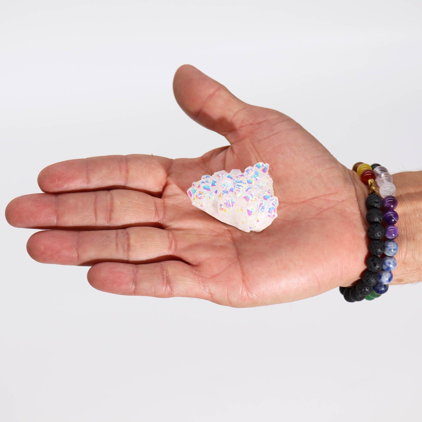 Kleiner verbesserter natürlicher Quarz – Angel Aura Quartz (ca. 40–65 g, 3,5–5 cm)