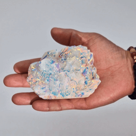Großer verbesserter natürlicher Quarz – Angel Aura Quartz (ca. 300–450 g, 8–15 cm)
