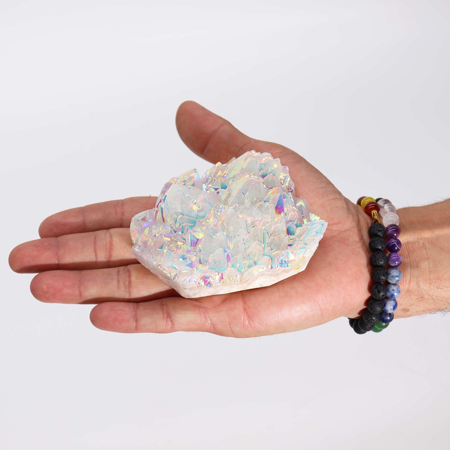 Großer verbesserter natürlicher Quarz – Angel Aura Quartz (ca. 300–450 g, 8–15 cm)