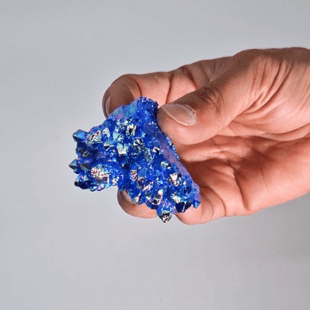 Mittelgroßer, verstärkter Naturquarz – Aura Aqua Halo-Quarz (ca. 100–150 g, 7–10 cm)