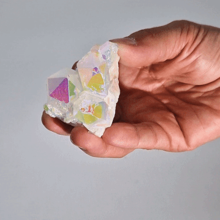 Mittelgroßer, verstärkter Naturquarz – Angel Aura Quartz (ca. 100–150 g, 7–10 cm)