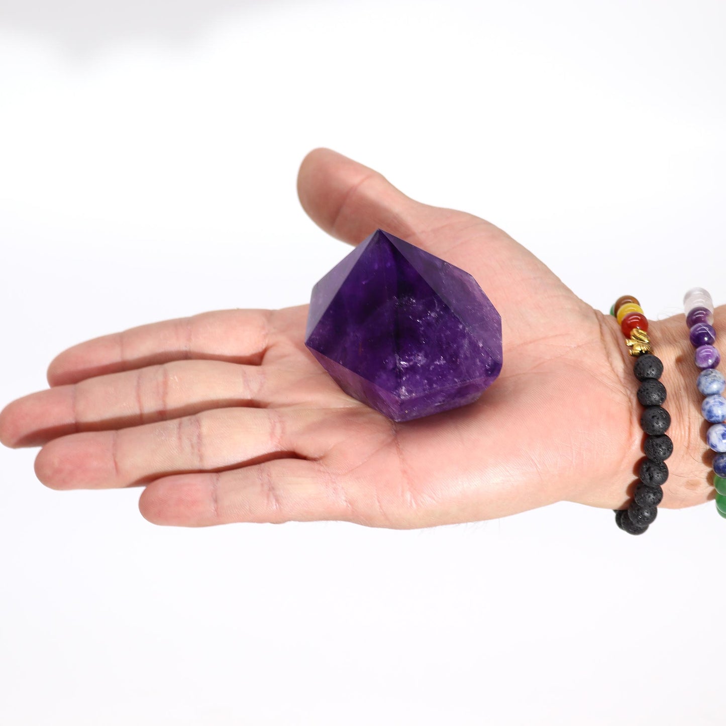 Dunkel gefärbte Amethyst-Spitzsteine ​​– Mittel (ca. 5,5–6,5 cm)