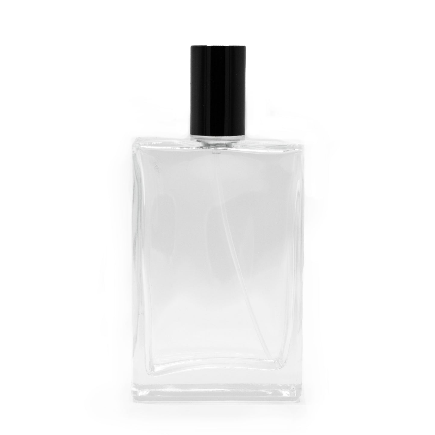 100 ml dicke quadratische Flasche, schwarzes Spray und Kappe