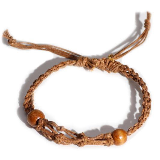 Makramee Edelsteinarmband 20-28cm - Braun