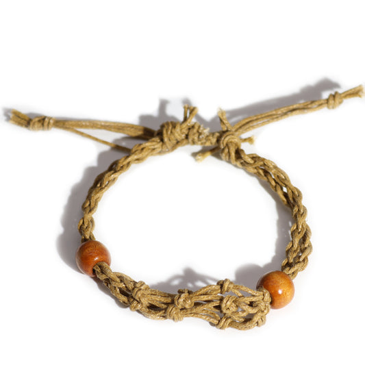 Makramee Edelsteinarmband 20-28cm - Sand