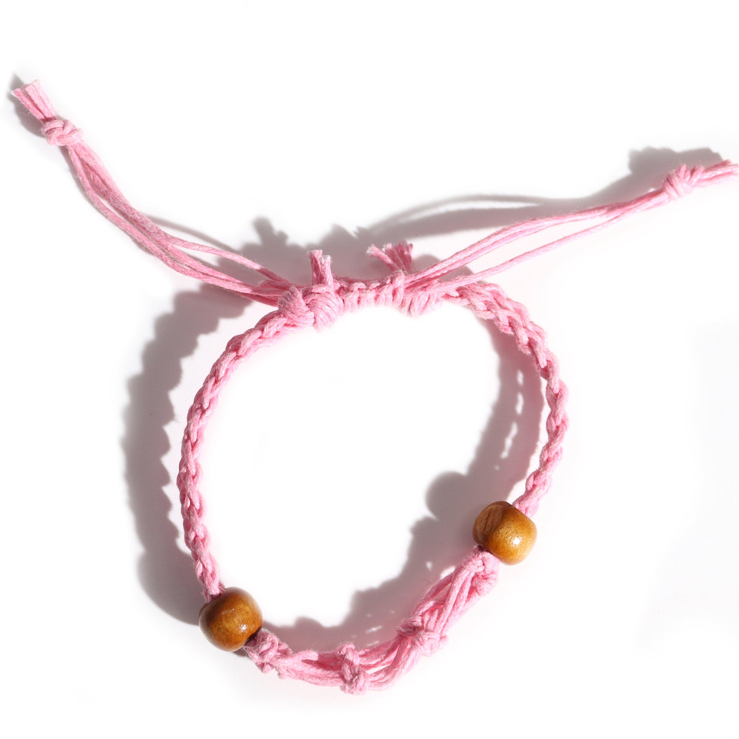 Makramee Edelsteinarmband 20-28cm - Rosa