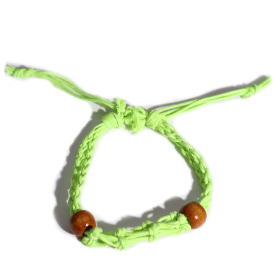Makramee Edelsteinarmband 20-28cm - Grün