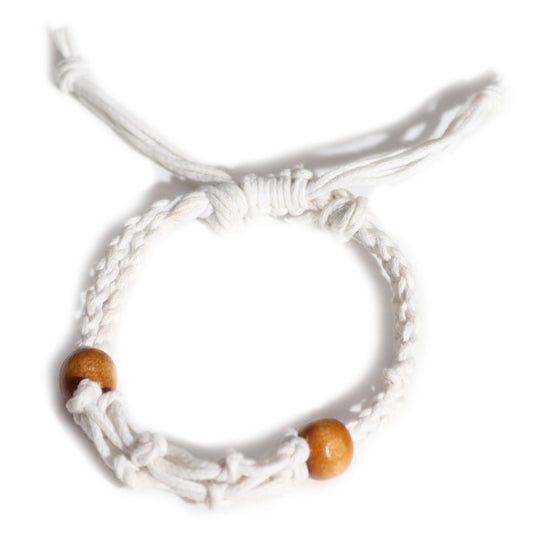 Makramee Edelsteinarmband 20-28cm - Weiß