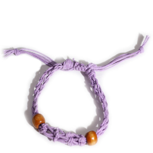 Makramee Edelsteinarmband 20-28cm - Lila