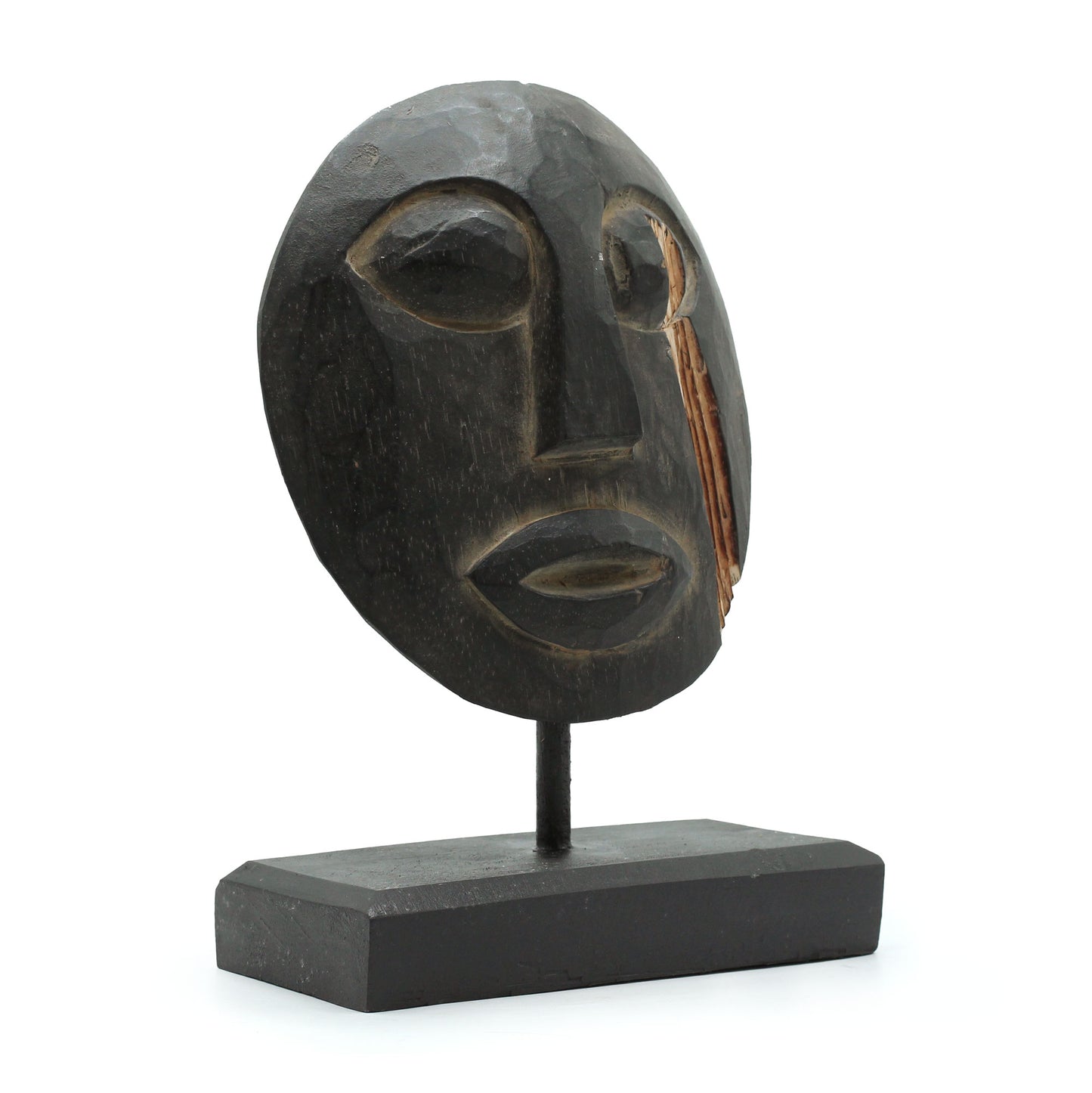 Dekorative Timor-Stammesmaske – Schwarz, 27 x 20 cm
