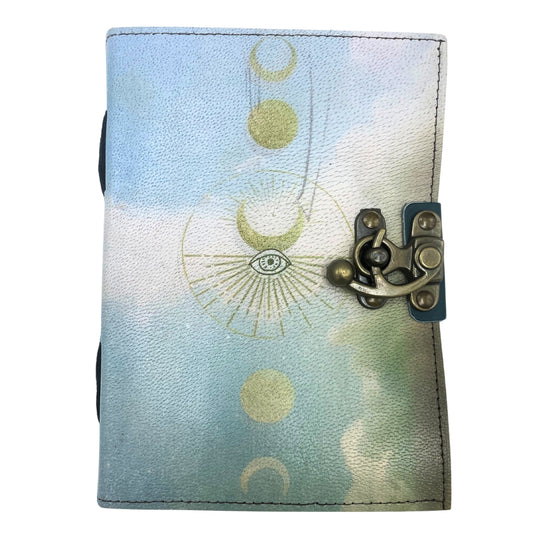 Ledernotizbuch - Mondphasen - 12,5x17,5cm