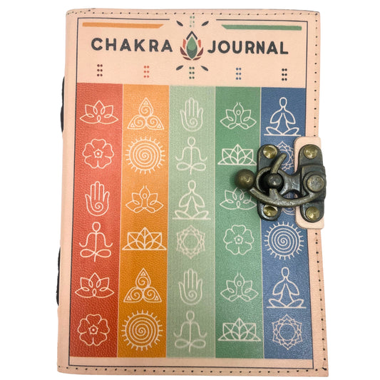 Ledernotizbuch - 7 Chakren - 12,5x17,5cm