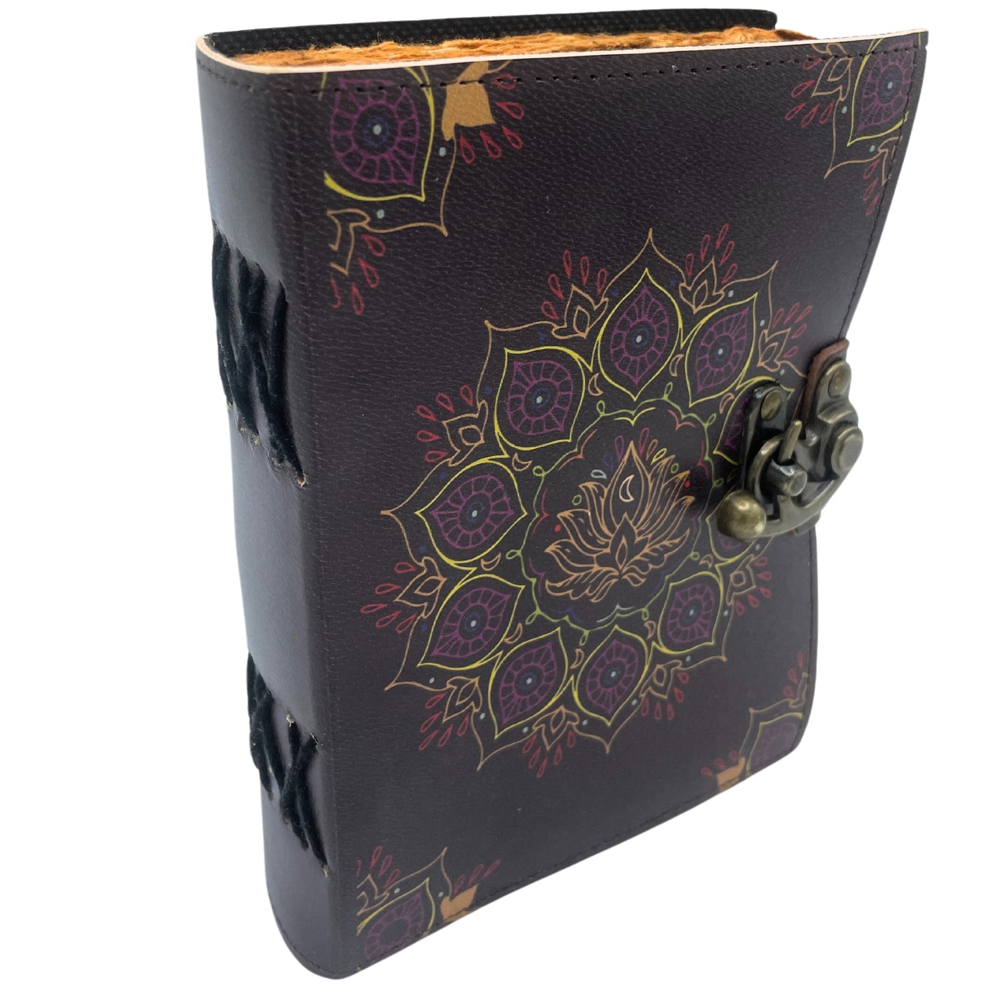 Ledernotizbuch - Lotusblume - 12,5x17,5cm