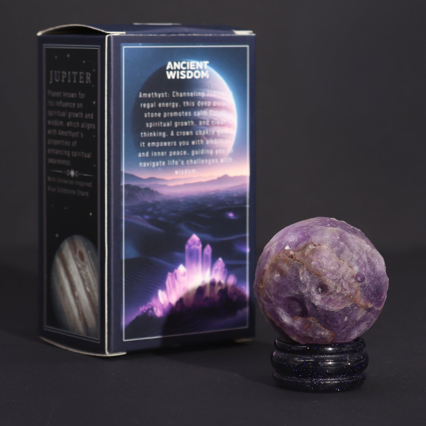 1x Planète Améthyste avec support solaire (JUPITER) - 40 mm