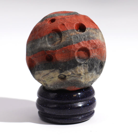 1x Roter Jaspis-Planet mit Solarständer (MARS) - 40mm