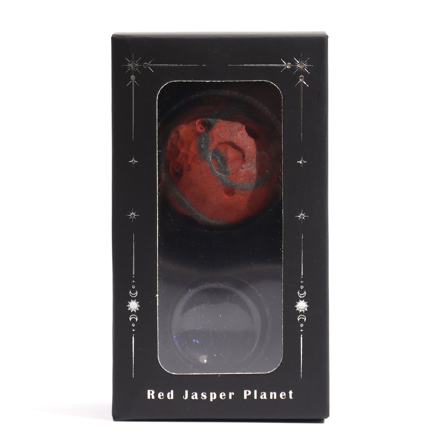 1x Roter Jaspis-Planet mit Solarständer (MARS) - 40mm