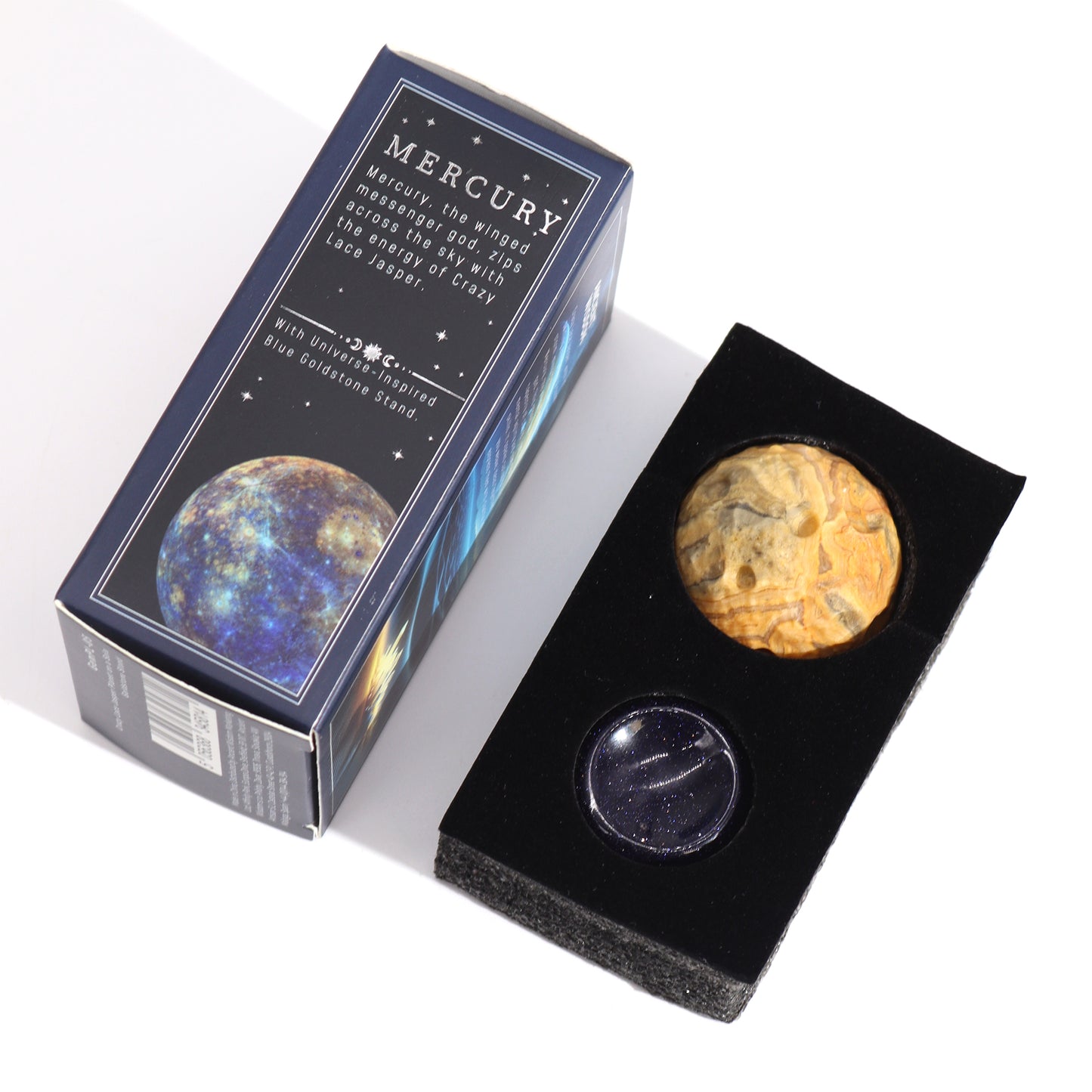1x Jasper Planet mit Solarständer (MERKUR) - 40mm