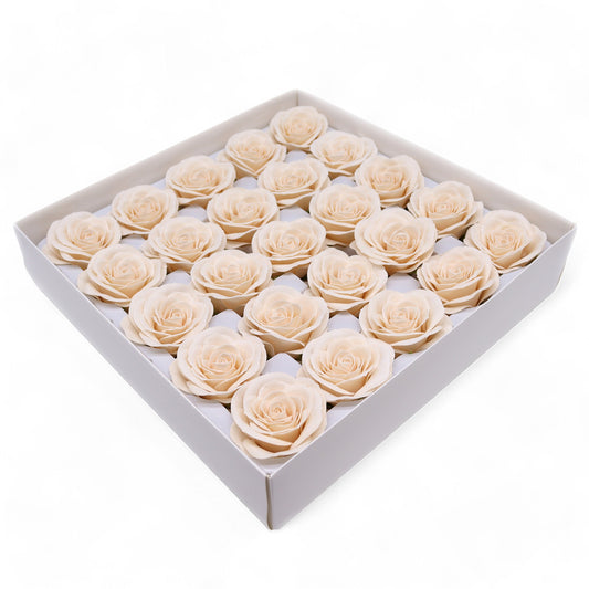 Handgemachte Seifenblume - Große Vintage Rose - Viktorianisches Elfenbein