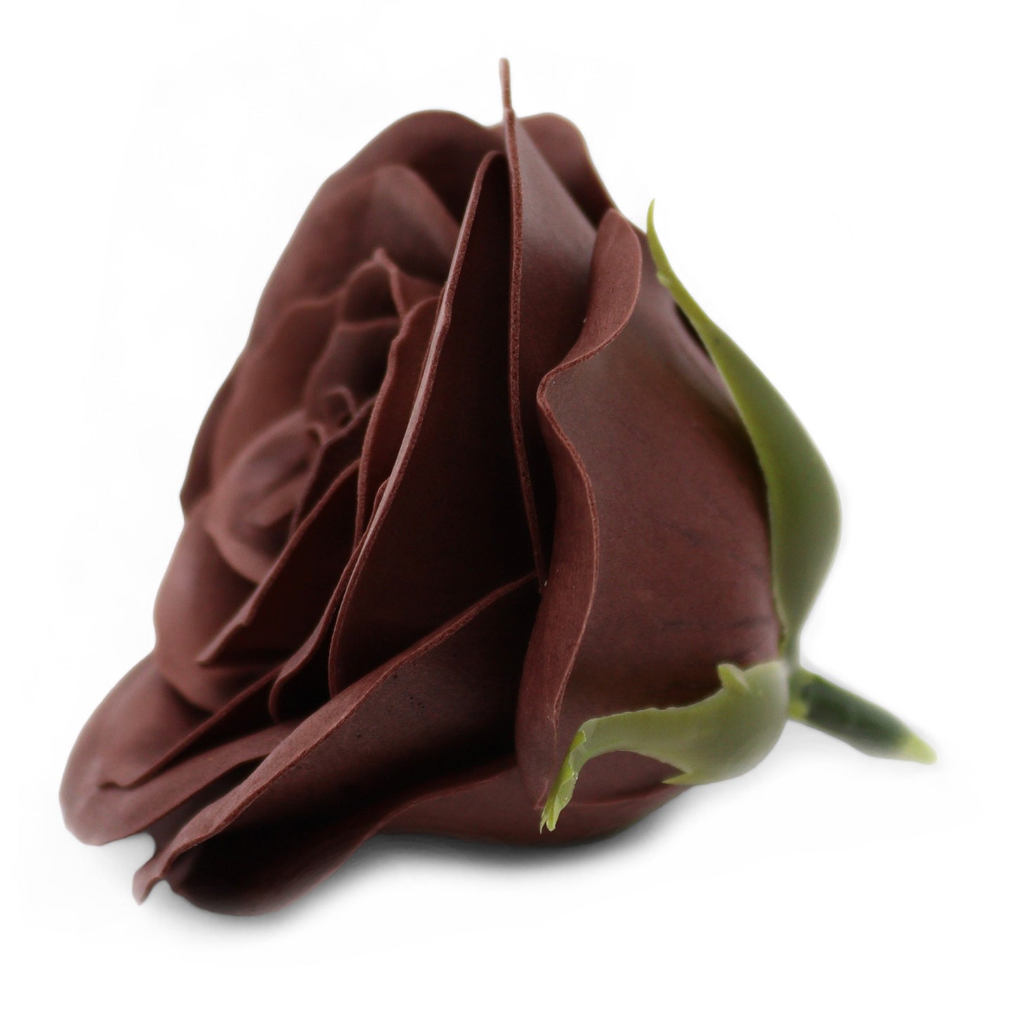 Fleur de savon artisanale - Grande rose vintage - Chocolat