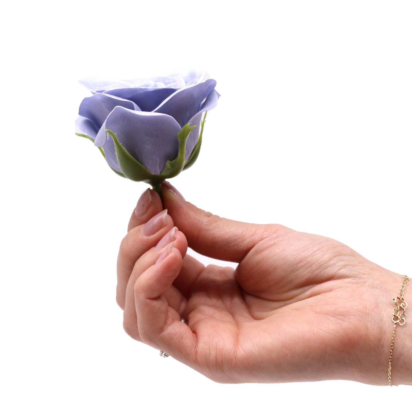 Fleur de savon artisanale - Rose vintage - Bleu