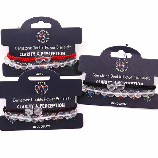 Doppelte Kraft Edelstein Armbänder - Bergquarz