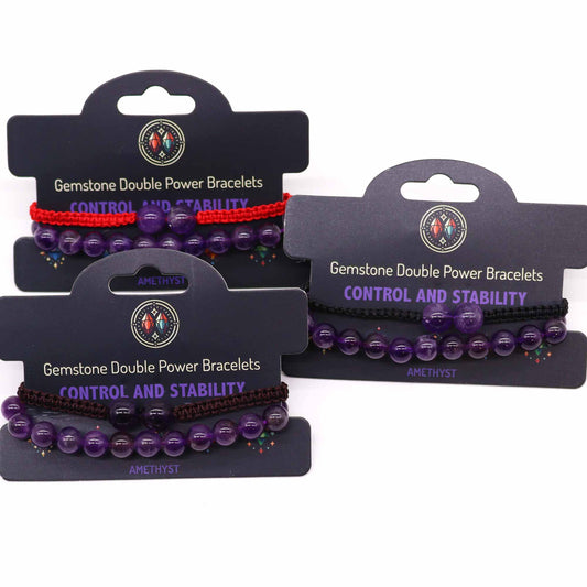 Doppelkraft-Edelsteinarmbänder - Amethyst