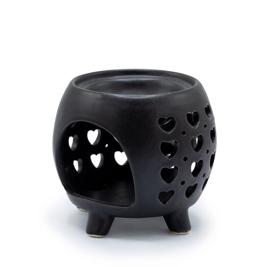 Duftlampe „Multiple Hearts Pot“ – Mattschwarz