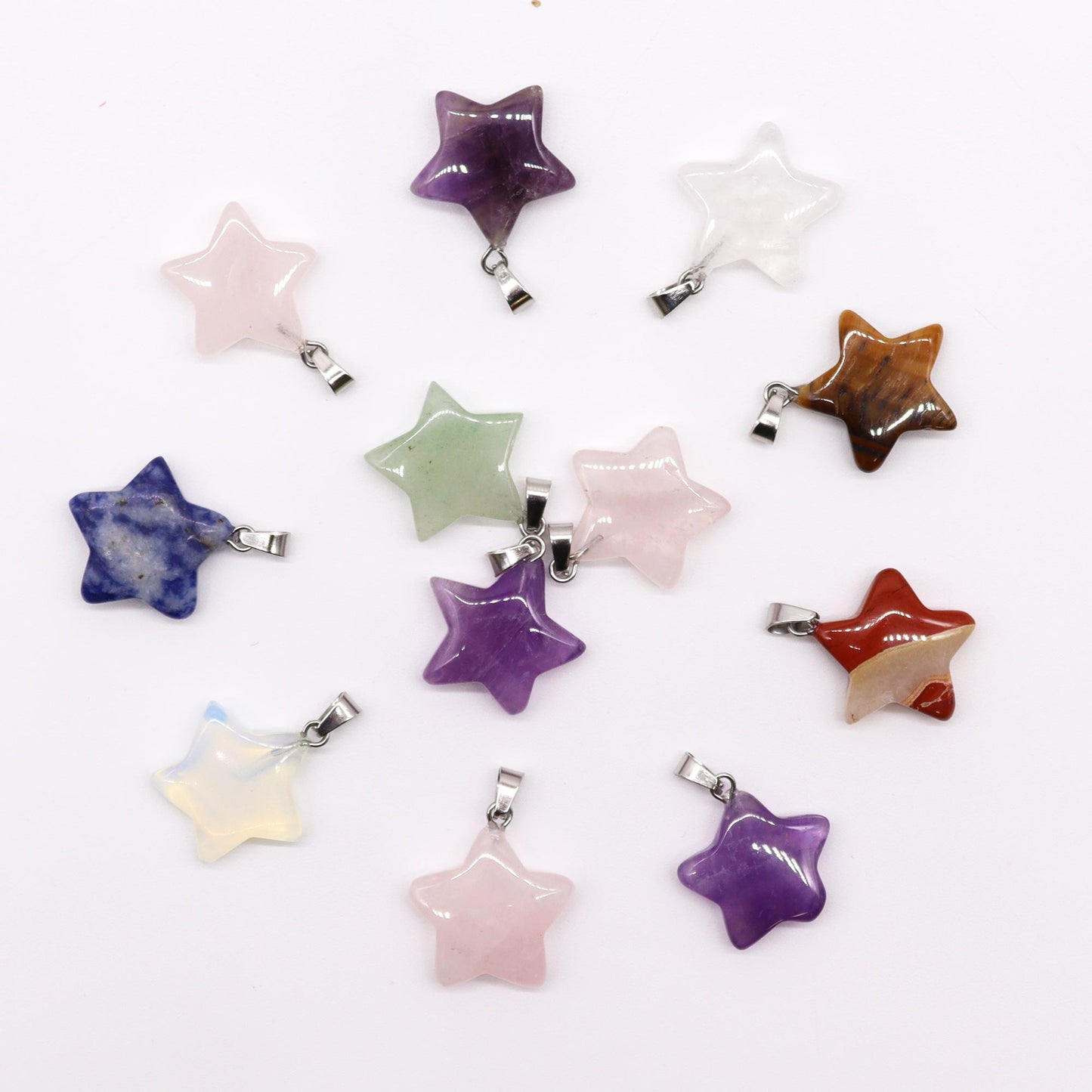 12 x Colgantes Estrellas -  20x6mm
