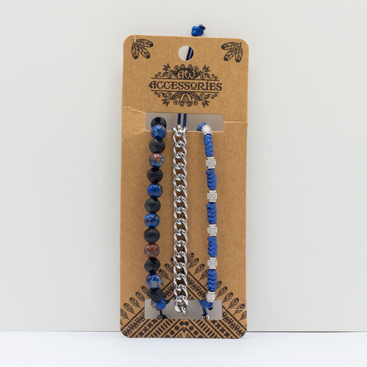 Herren Armband Set - Med Set Blues